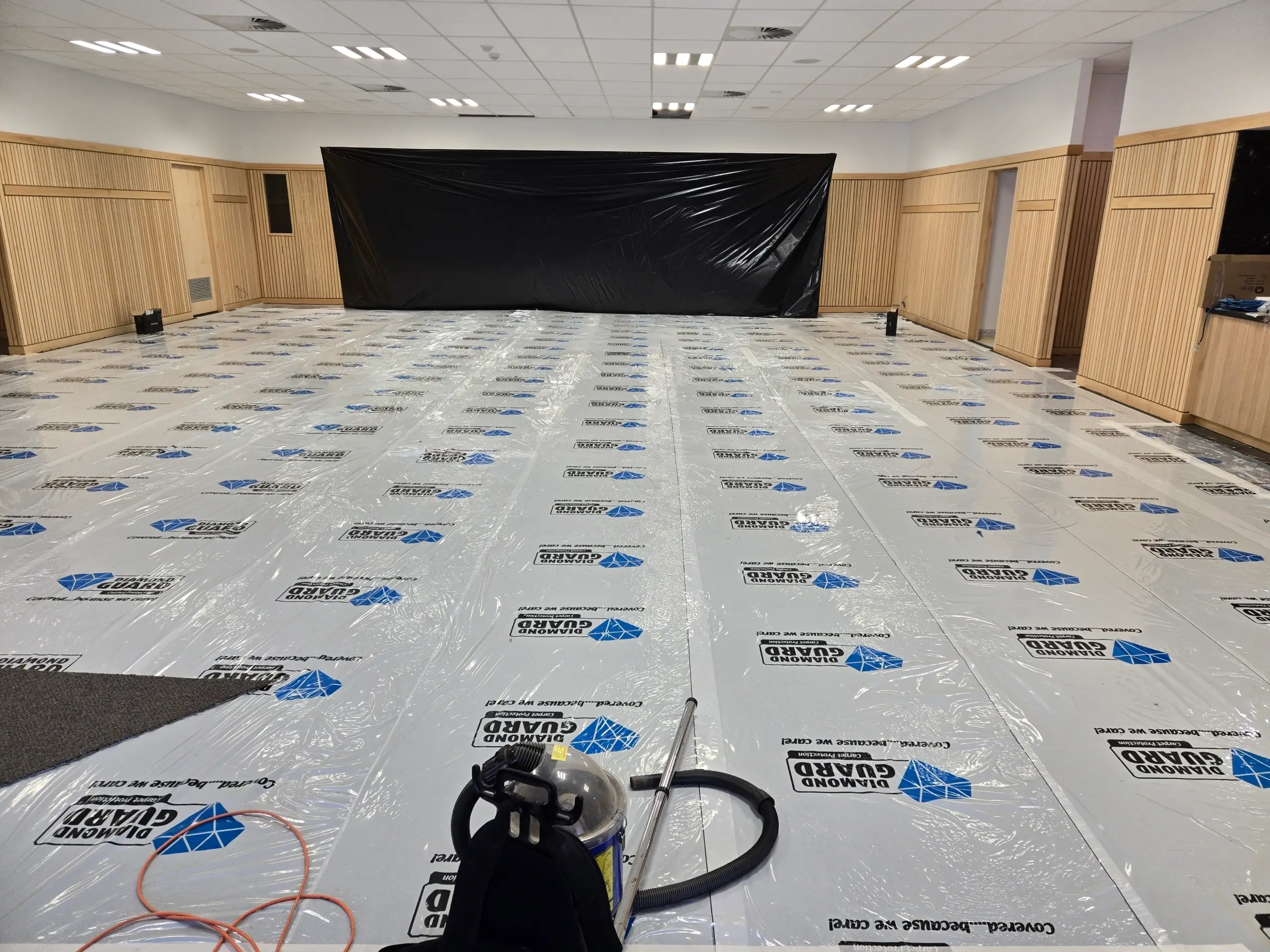 Diamond Guard floor protection during church remediation works